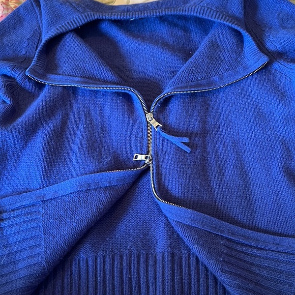 LORD & TAYLOR Size Large Dual Zip 
Super Wool Cashmere Exposed Zip Cardigan Luxe - Picture 13 of 16